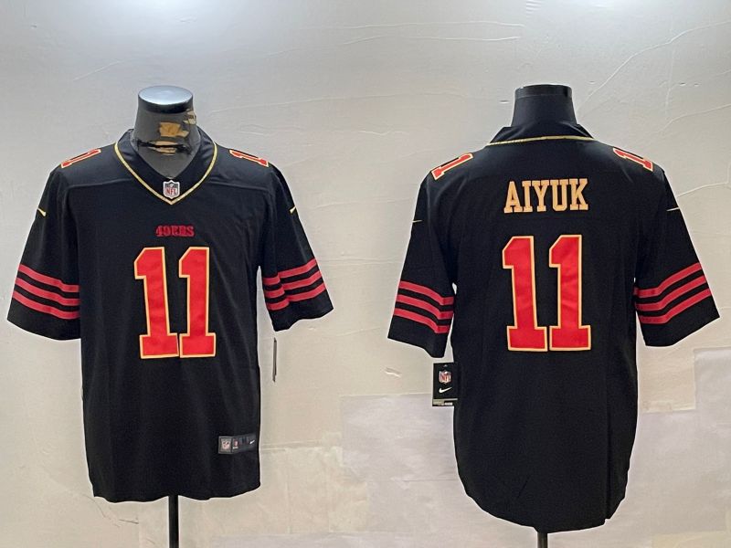 Men San Francisco 49ers #11 Aiyuk Black Gold 2024 Nike Limited NFL Jersey style 1230->pittsburgh steelers->NFL Jersey